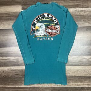 VTG Harley Davidson Thermal Shirt Long Sleeve American Eagle Reno Nevada Sz M